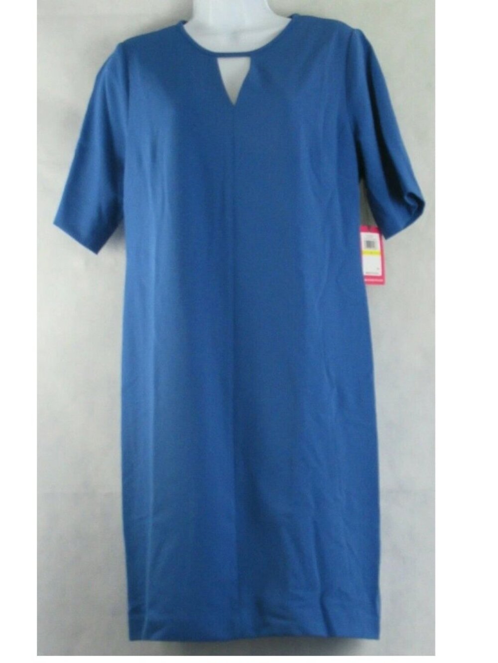 Vince Camuto Women's Solid Short-Sleeve Sheath Dress, Dusk Blue, Medium